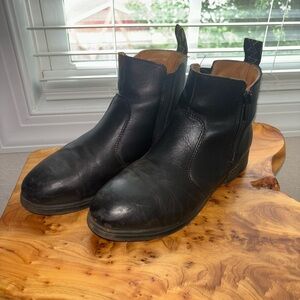 Black Leather Combat Boots